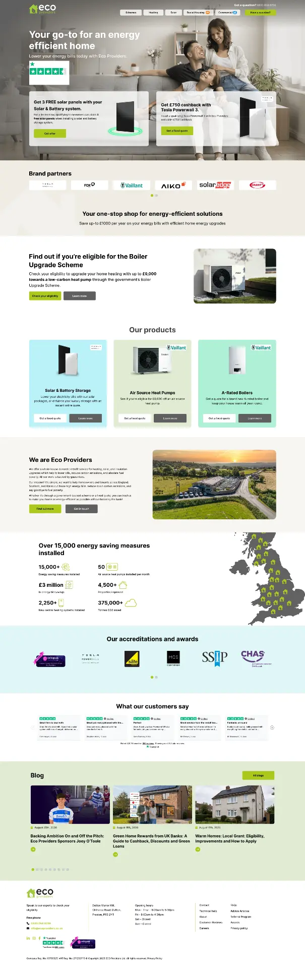 Home page — after
