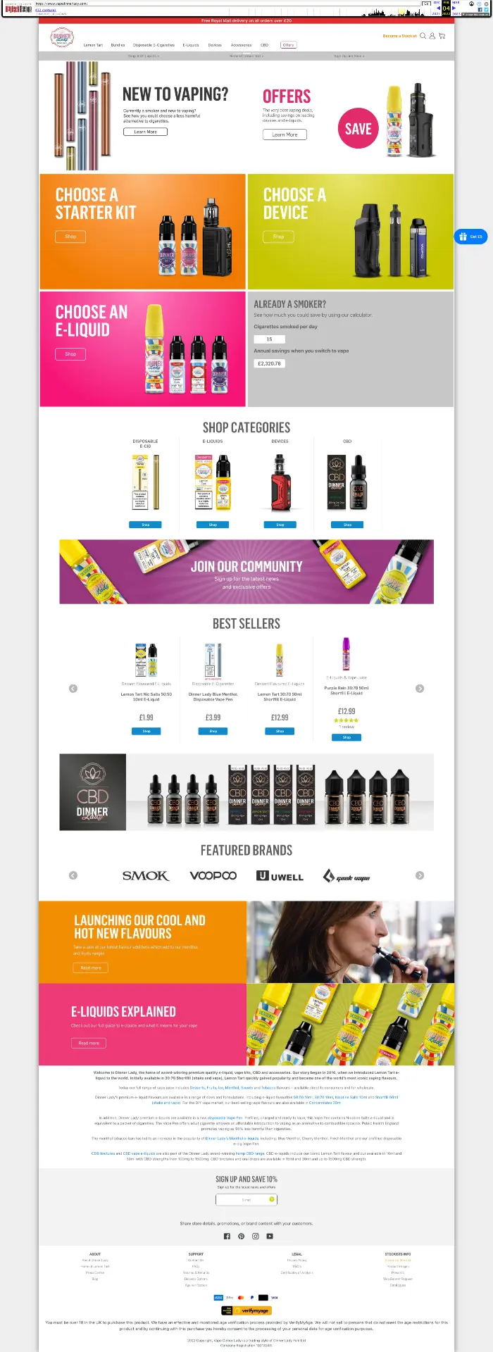 Home page — before