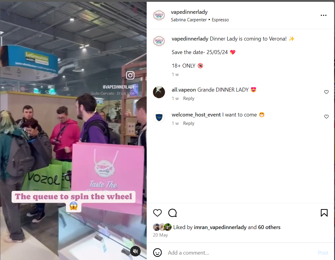 Vapitaly 2024 — social media activation